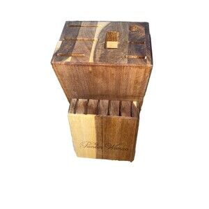 PIONEER WOMAN,Rustic Kitchen Knife WOOD BLOCK, 13 Slot Knife Holder,Block Only